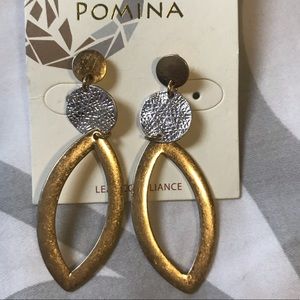 Gold and silver dangly earrings